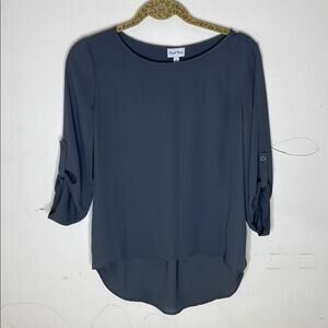 BRIGITTE BAILEY Elegant Gray Scoop Neck Polyester Women's Top Size XS